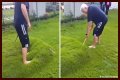 Man pops giant lawn bubble in his backyard and the footage immediately goes viral